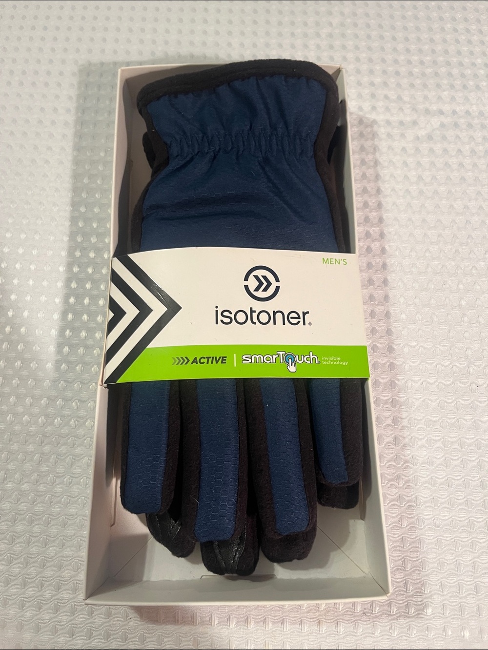 isotoner Men’s Navy and Black SmartTouch Active Gloves